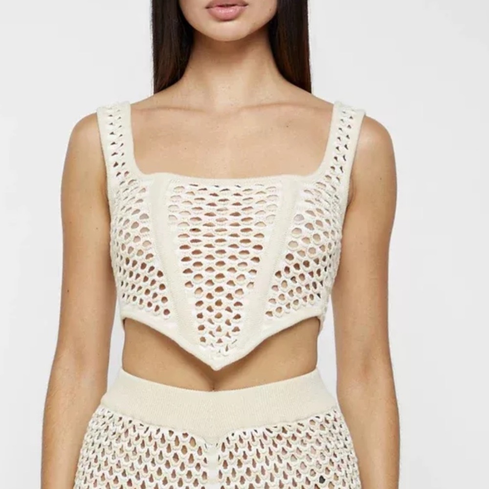 Maniere De Voir Corset Crochet Top Size Small